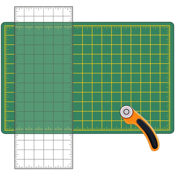 Green Fabric Cutting Mat with Ruler Fabric Panel, Size: 4.5 x 4.5