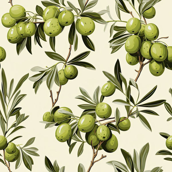 Green Olives Garden Pattern 1 Fabric - ineedfabric.com