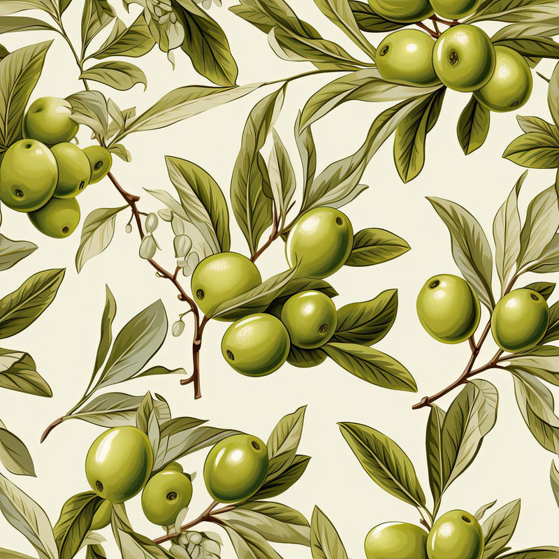 Green Olives Garden Pattern 2 Fabric - ineedfabric.com