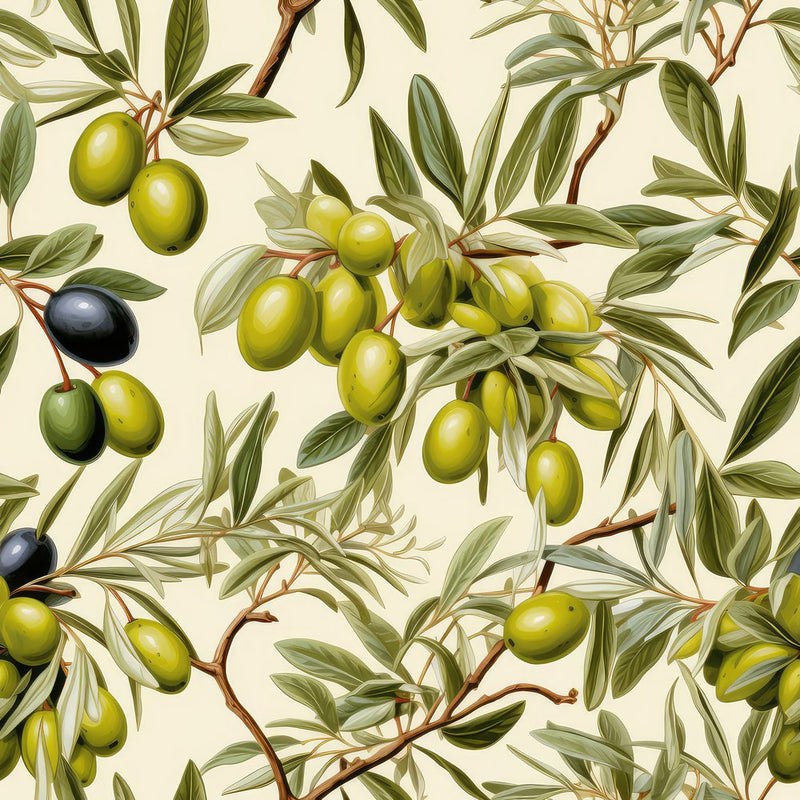 Green Olives Garden Pattern 3 Fabric - ineedfabric.com