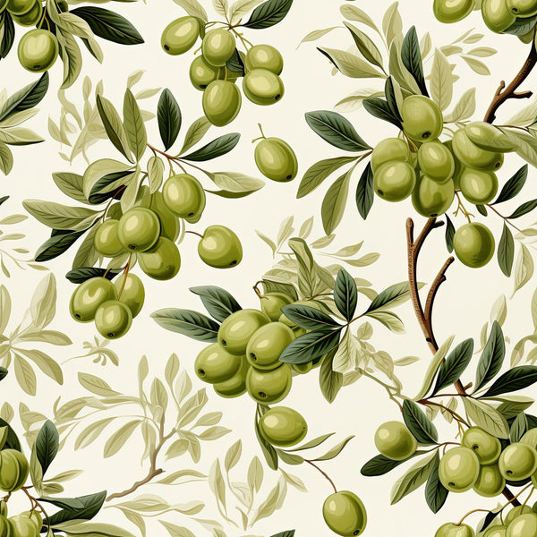 Green Olives Garden Pattern 4 Fabric - ineedfabric.com