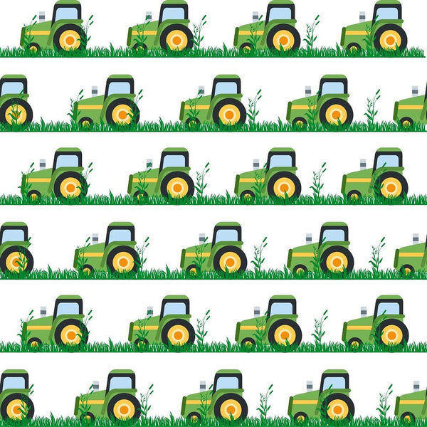 Green Tractors Fabric - ineedfabric.com