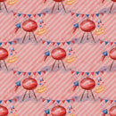 Grillin' Party Fabric - Pink - ineedfabric.com