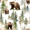 Grizzly Bears in Woods Pattern 4 Fabric - ineedfabric.com