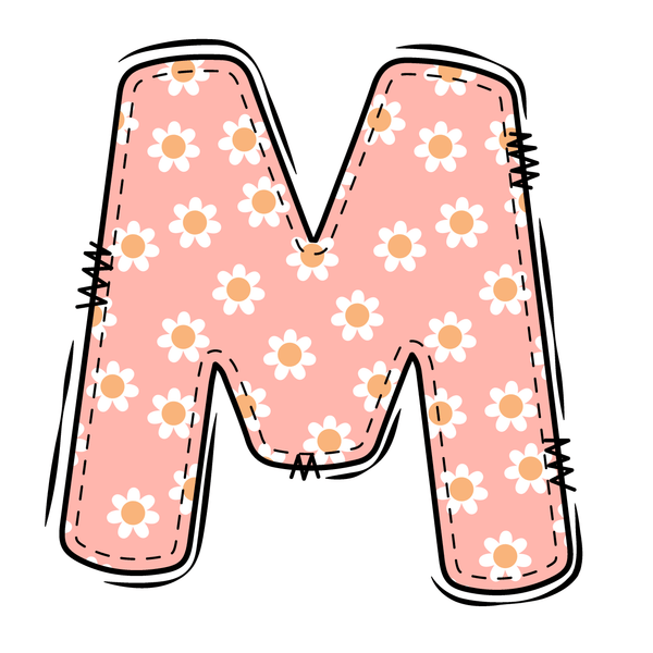 Groovy Doodle Flowers ''M'' Fabric Panel - ineedfabric.com