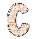 Groovy Doodle Letter ''C'' Fabric Panel - ineedfabric.com