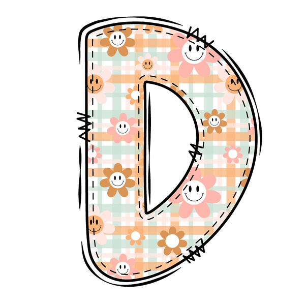 Groovy Doodle Letter ''D'' Fabric Panel - ineedfabric.com