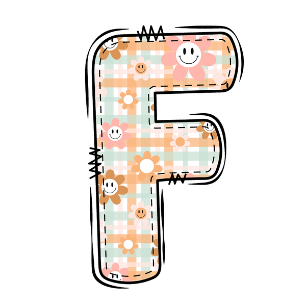 Groovy Doodle Letter ''F'' Fabric Panel - ineedfabric.com
