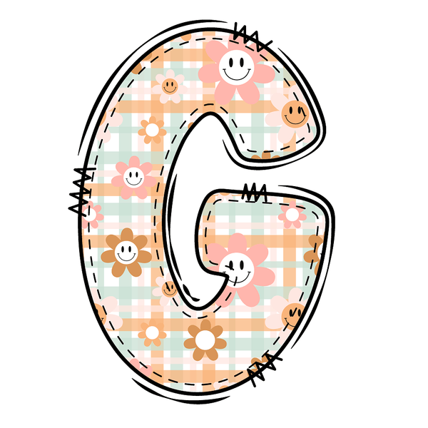 Groovy Doodle Letter ''G'' Fabric Panel - ineedfabric.com