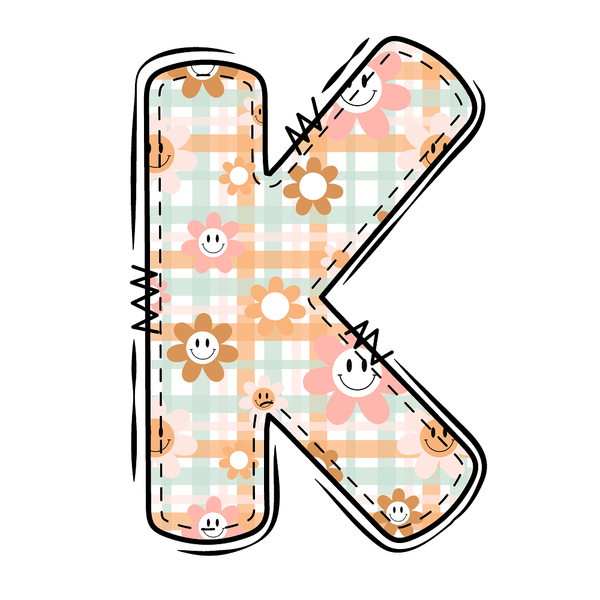 Groovy Doodle Letter ''K'' Fabric Panel - ineedfabric.com