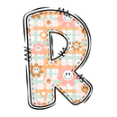 Groovy Doodle Letter ''R'' Fabric Panel - ineedfabric.com