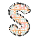 Groovy Doodle Letter ''S'' Fabric Panel - ineedfabric.com