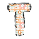 Groovy Doodle Letter ''T'' Fabric Panel - ineedfabric.com