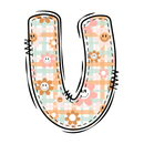 Groovy Doodle Letter ''U'' Fabric Panel - ineedfabric.com