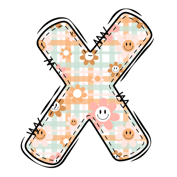 Groovy Doodle Letter ''X'' Fabric Panel - ineedfabric.com