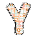 Groovy Doodle Letter ''Y'' Fabric Panel - ineedfabric.com