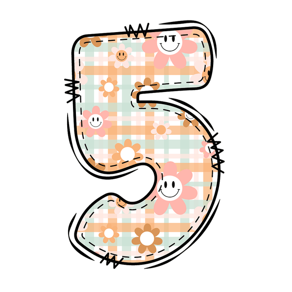 Groovy Doodle Number ''5'' Fabric Panel - ineedfabric.com