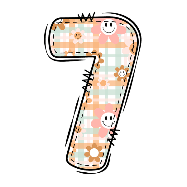 Groovy Doodle Number ''7'' Fabric Panel - ineedfabric.com