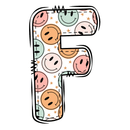 Groovy Doodle Smiley ''F'' Fabric Panel - ineedfabric.com