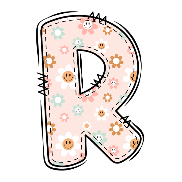 Groovy Doodle Smiley Flowers ''R'' Fabric Panel - ineedfabric.com