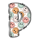 Groovy Doodle Smiley ''P'' Fabric Panel - ineedfabric.com