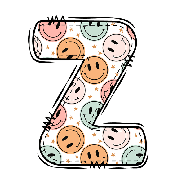 Groovy Doodle Smiley ''Z'' Fabric Panel - ineedfabric.com