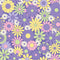 Groovy Floral Fabric - Purple - ineedfabric.com
