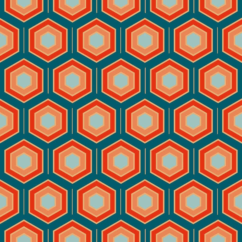 Groovy Mood Hexagon Fabric - ineedfabric.com