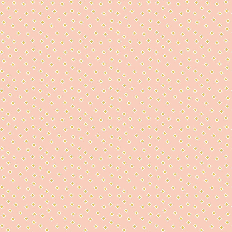 Groovy Retro Daisies Diamonds 1 Fabric - ineedfabric.com