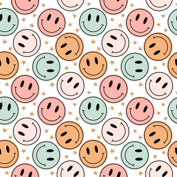 Groovy Smiley 2 Fabric - ineedfabric.com