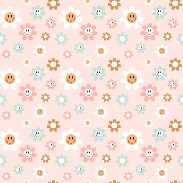 Groovy Smiley 5 Fabric - ineedfabric.com