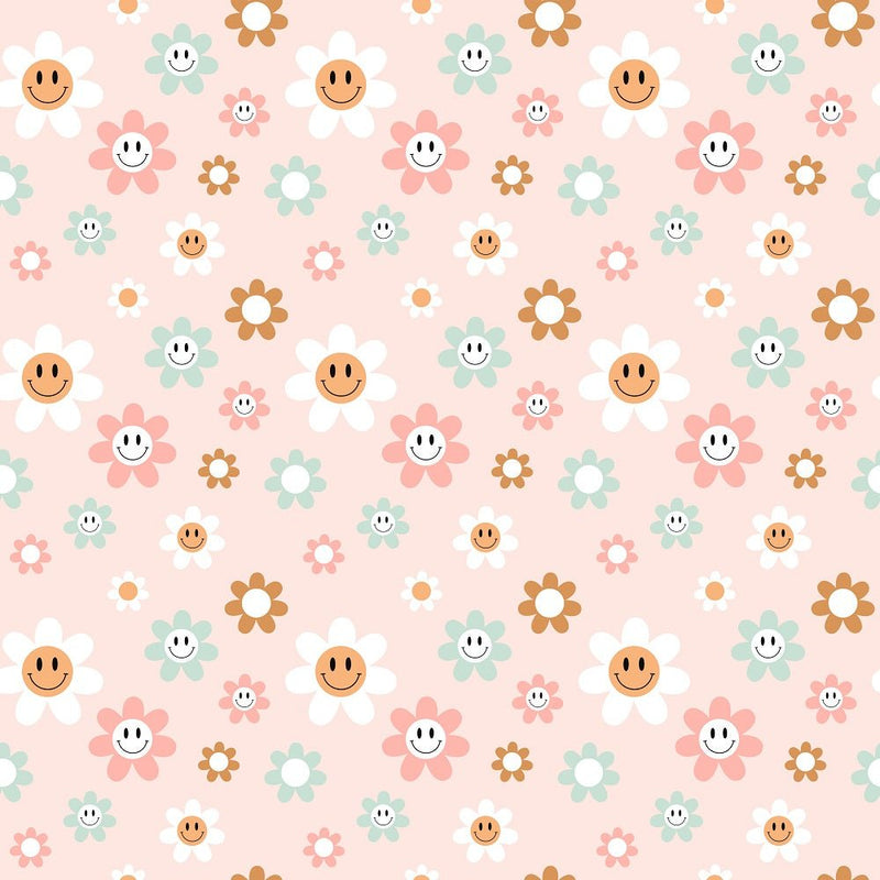 Groovy Smiley 5 Fabric - ineedfabric.com