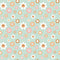 Groovy Smiley Flowers Fabric - Green - ineedfabric.com
