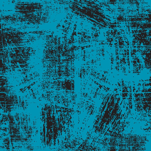 Grunge Fabric - Black on Cerulean Blue - ineedfabric.com