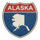 Grunge Highway Sign Fabric Panel - Alaska - ineedfabric.com