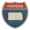 Grunge Highway Sign Fabric Panel - Kansas - ineedfabric.com