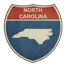 Grunge Highway Sign Fabric Panel - North Carolina - ineedfabric.com