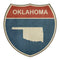 Grunge Highway Sign Fabric Panel - Oklahoma - ineedfabric.com