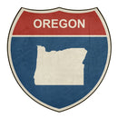 Grunge Highway Sign Fabric Panel - Oregon - ineedfabric.com