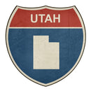 Grunge Highway Sign Fabric Panel - Utah - ineedfabric.com
