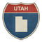 Grunge Highway Sign Fabric Panel - Utah - ineedfabric.com