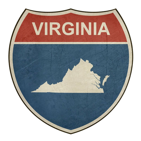 Grunge Highway Sign Fabric Panel - Virginia - ineedfabric.com