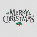 Grunge Merry Christmas Fabric Panel - Grey - ineedfabric.com