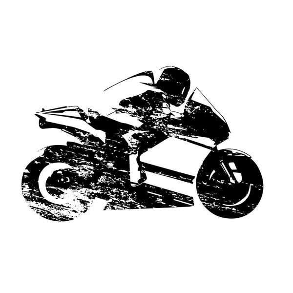 Grunge Motorcycle Fabric Panel - Black - ineedfabric.com
