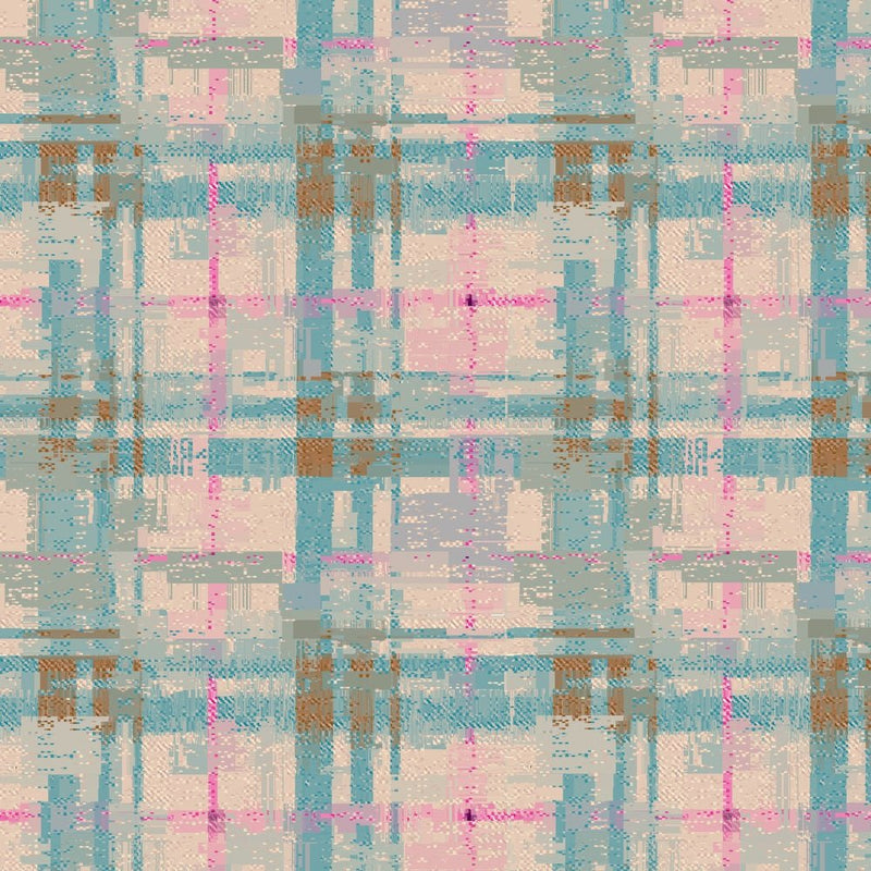 Grunge Plaid Fabric - Blue - ineedfabric.com