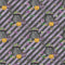 Halloween Candy Elements on Diagonal Stripes Fabric - Black - ineedfabric.com