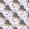 Halloween Candy Elements on Diagonal Stripes Fabric - Purple - ineedfabric.com