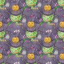 Halloween Candy Stacked Pumpkins Fabric - Gray - ineedfabric.com