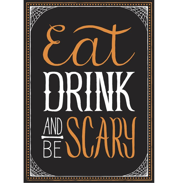 Halloween Eat, Drink & Be Scary Oversize Fabric Panel - ineedfabric.com