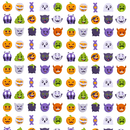Halloween Emojis Fabric - White - ineedfabric.com